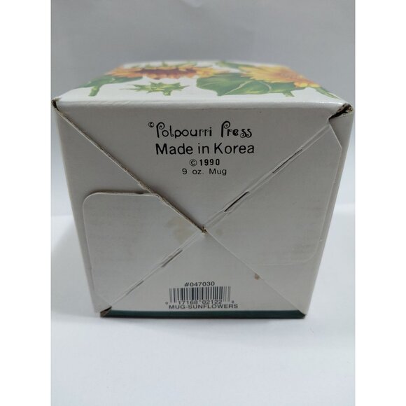 Vintage NOB 1991 Potpourri Press Sunflower Coffee Mug 9 Oz With Original Box - Picture 4 of 7